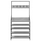Suport de haine cu raft pantofi, sonoma gri, 90x34x184 cm
