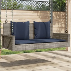Balansoar cu perne gri 119x56x48 cm, poliratan