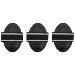 Piepteni de îngrijire curry, 3 buc., negru, oțel