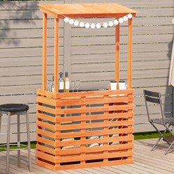 Masă bar de exterior cu acoperiș, 112,5x57x195,5 cm, lemn masiv