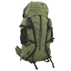 Rucsac de drumeție, verde kaki, 60 l, țesătură oxford