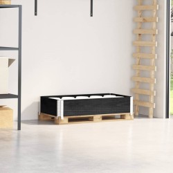 Ramă pentru paleți, negru, 100x50 cm, lemn masiv de pin