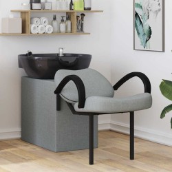 Scaun pentru șampon gri deschis și negru 63 x 141 x 92 cm