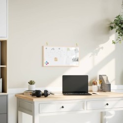 Tablă albă magnetică cu cadru din lemn masiv de pin 60x30 cm