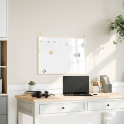 Tablă albă magnetică cu cadru din lemn masiv de pin 80x55 cm