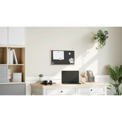 Tablă cu cadru din lemn masiv de pin negru 60x40 cm