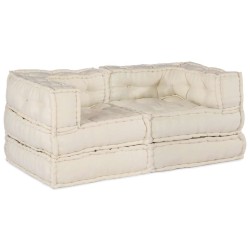 Canapea modulară 2 pcs crem 140 x 70 x 56 cm țesătură