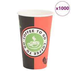 Cești de cafea din hârtie 1000 buc 16 oz 400 ml roșu și negru