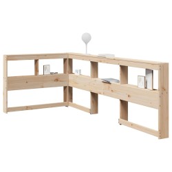 Bibliotecă tăblie în formă de l, 90 cm, lemn masiv de pin