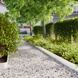 Borduri de gazon 10 buc alb 15x103 cm oțel laminat la rece