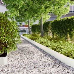Borduri de gazon 30 buc alb 20x103 cm oțel laminat la rece