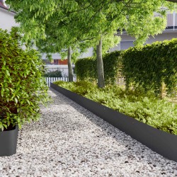 Borduri de gazon 10 buc negru 25x103 cm oțel laminat la rece