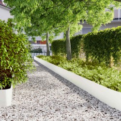 Borduri de gazon 10 buc alb 25x103 cm oțel laminat la rece