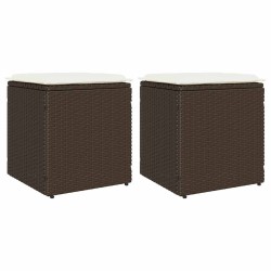 Scaune de grădină cu perne 2 buc maro 40x40x43 cm poly ratan