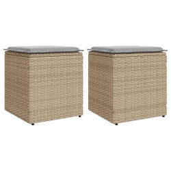 Scaune de grădină cu perne 2 buc bej 40x40x43 cm poly ratan