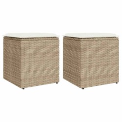 Scaune de grădină cu perne 2 buc bej 40x40x43 cm poly ratan