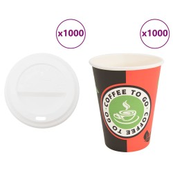Cești de cafea din hârtie cu capace 1000 buc 4oz 100ml