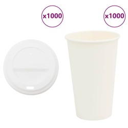 Cești de cafea din hârtie cu capace 1000 buc 16 oz 400 ml