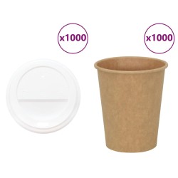 Cești de cafea din hârtie cu capace 1000 buc 8oz 200ml