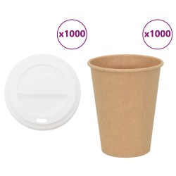 Cești de cafea din hârtie cu capace 1000 buc 12 oz 300 ml