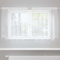Cortină din dantelă cu perdele alb 100 x 150 cm poliester