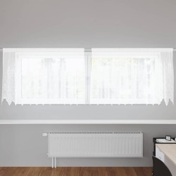 Cortină din dantelă cu perdele alb 100 x 300 cm poliester