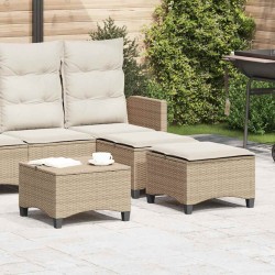 Scaune de grădină cu perne 2 buc bej 55x55x36 cm poly ratan