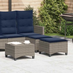 Scaune de grădină cu perne 2 buc gri 55x55x36 cm poly ratan