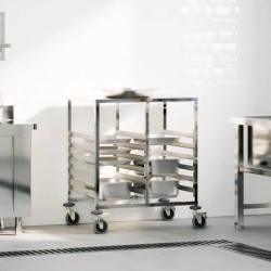 Cărucior cu tăvi cu 12 containere gn 75x55x87cm oțel inoxidabil