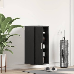 Dulap pantofi stejar negru 32x35x70 cm lemn prelucrat