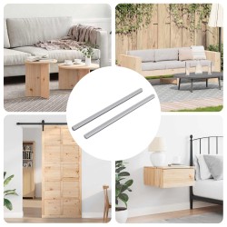 Coroană filetată 2 pcs argintiu 6 x 120 mm oțel