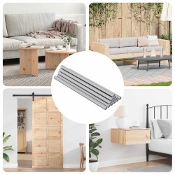 Coroană filetată 12 pcs argintiu 6 x 120 mm oțel