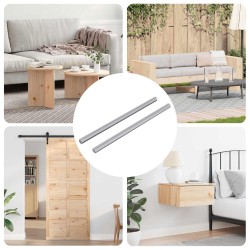 Barele cu filet 2 pcs argintiu m6 x 120 mm metal