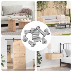 Bucșa cu blocare 12 pcs nichel m6 x 25 mm oțel