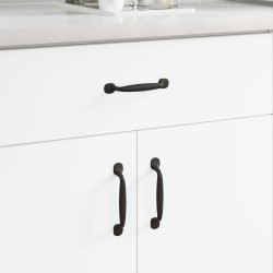 Mâner mobilier 250 pcs negru 130 x 19,4 x 22,3 mm aluminiu