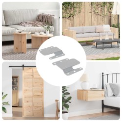 Culoar de montare la nivel 2 pcs argintiu 75 x 66 x 1,4 mm oțel