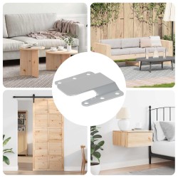 Culoar de montare la nivel 12 pcs argintiu 75 x 66 x 1,4 mm