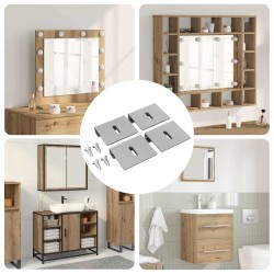 Suport pentru oglindă 12 pcs nichel 35 x 30 x 8,3 mm oțel