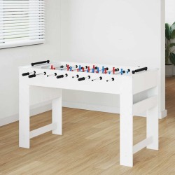 Masă de foosball alb 125 x 60,5 x 80 cm lemn compozit