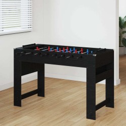 Masă de foosball stejar negru 125 x 60,5 x 80 cm lemn compozit