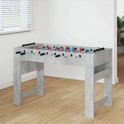 Masă de foosball gri din beton 125 x 60,5 x 80 cm lemn compozit