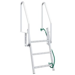 Ladder dock cu 3 pași argintiu 58 x 77 x 144 cm aluminiu