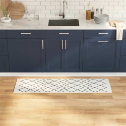 Covor de bucătărie alb 150 x 45 cm catifea