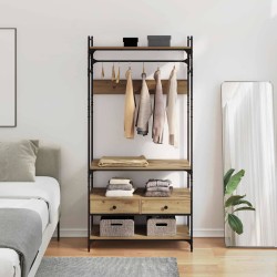 Dulap cu raft stejar artizanal 89 x 39 x 184.5 cm lemn compozit