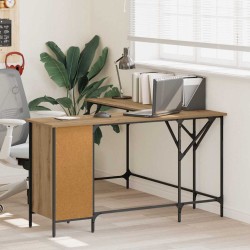 Birou stejar artizanal 141 x 141 x 75 cm lemn compozit