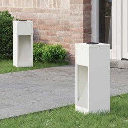 Lampa de parcurs led solar 2 pcs alb oțel laminat la rece