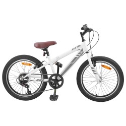 Bicicletă montană 24 inci 6-speed pentru 8-12 ani alb