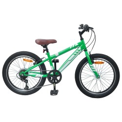 Bicicletă montană 24 inci 6-speed pentru 8-12 ani verde