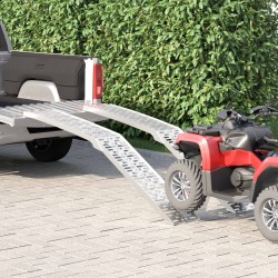 Rampă pentru motociclete 680 kg 2 pcs argintiu 222 x 28 x 5 cm