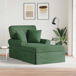 Chaise lounge cu fustă 3 pcs verde junglă țesătură din dungi